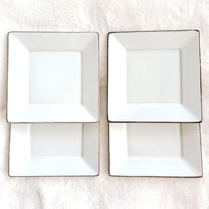 White Stoneware Plates - Set of 4